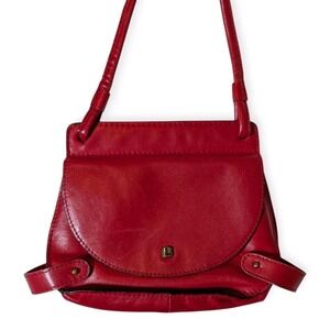 Vintage 1960s French Red Leather Handbag | Stocko Snap | Velvet Lined